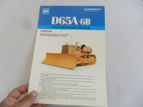 Folleto Tractor Oruga Komatsu D65a 6b Antiguo No Manual 1981