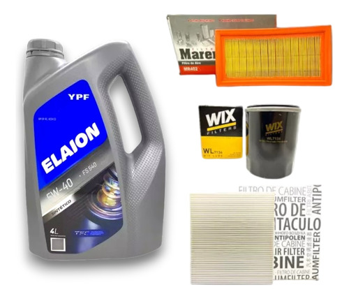 Kit 3 Filtros + Aceite Ypf Sintetico Nissan Note Versa 1.6