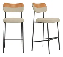 Comprar Kit 2 Banquetas Media Melissa Bar Cozinha Begeu002Fwhisky Mila