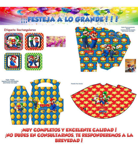 Mario Bros Para Imprimir Decoración Cumple Candy