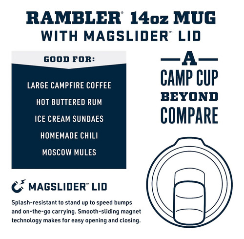 Yeti Rambler De 14 Oz Caneca Empilhável, Aço Isolado A Vácuo