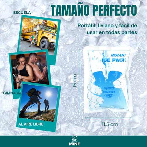 10 Bolsas De Hielo Instantánea 15 X 11.5 Cm | Compresas Frío