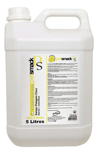 Shampoo Pelos Claros 5l - Pet Smack