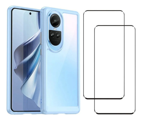 Funda For Reno 10 Pro Silicona Transparente Piel.-.