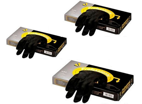 Guantes Latex Descartables Negros Professional 3 Cajas 20un