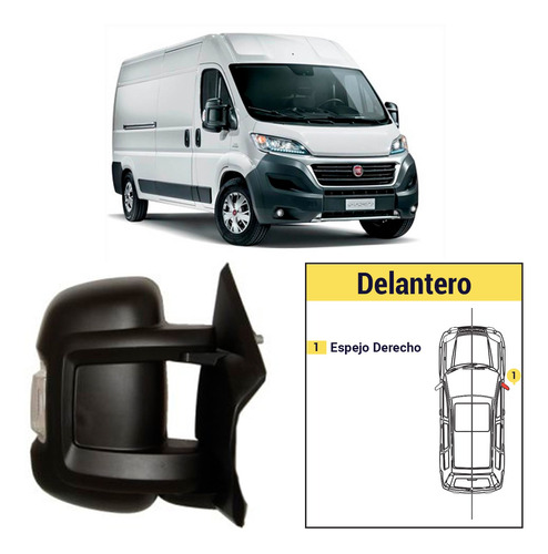 Espejo Derecho Manual Fiat Ducato 2006/2019 - C/ Senalizador