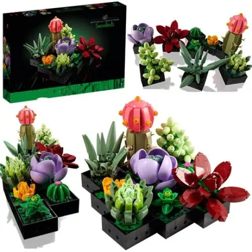 Set Plantas Artificiales Suculentas , Kit Ramo De Flores