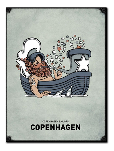 #1340 - Cuadro Vintage 30 X 40 - Copenhague Marinero Poster 