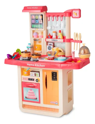Cocina Cocinita Juguete Ni os Chef Luz Sonido Vapor Agua Color Rosa