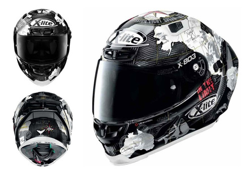 Casco X-lite X-803 Rs Ultra Carbon Rep C Checa Negro Blanco