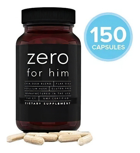 Suplemento De Fibra Para Hombre Zero For Him 150ct Sabor Sin Sabor