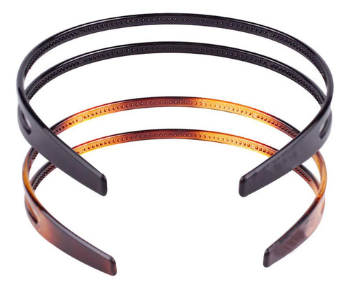 2 Diademas De Plástico De Doble Capa Simple Y A La Moda Con