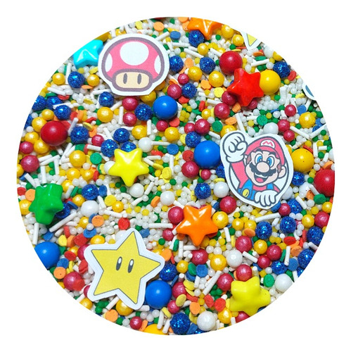 Sprinkle Confeti Mix Verde Super Mario Bros Fiestas