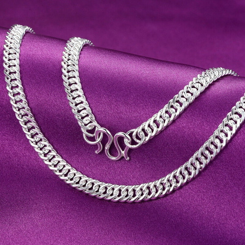 Cadena De Cuello Tipo Látigo Robusta De Plata Pura 990 Para