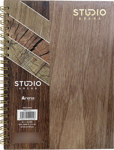 Cuaderno Espiral Madera Cuadro 6mm