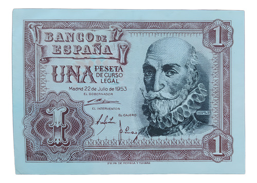 Antiguo Billete 1 Peseta España 1953 Pick# 144 #2