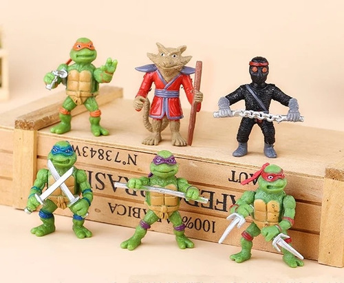 S99 6/1 Piezas Tortugas Ninja Tmnt Figuras de Acción Colección Juguetes Set 
