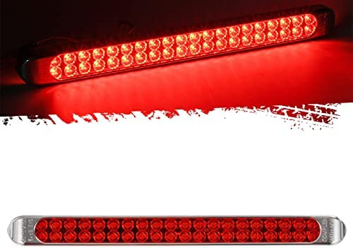 Partsam 17 Pulgadas 40 Led Rojo Barra De Remolque Impermeabl