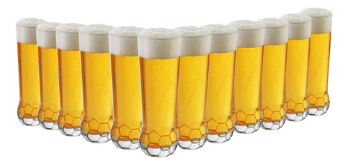Jogo 12 Copos Vidro Cerveja Chopp Bola Liso Vidro 420 Ml
