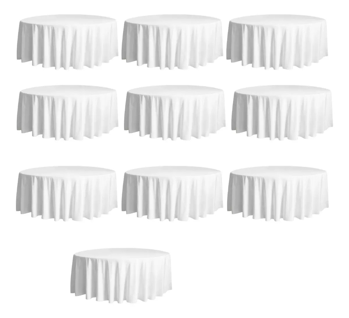 Mantel Para Mesa Redonda 2.90m Diámetro Colores Luxor 10pzas Color Blanco