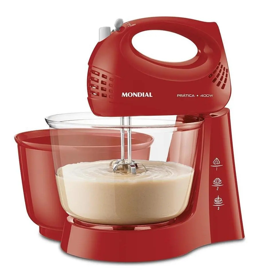 Batedeira Prática  B-45-r 400w Vermelha Mondial