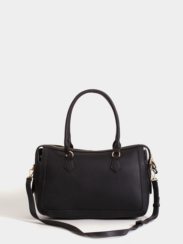 Cartera Aurora Grande Bandolera Juanita Jo Mujer Oficina Negro Lisa
