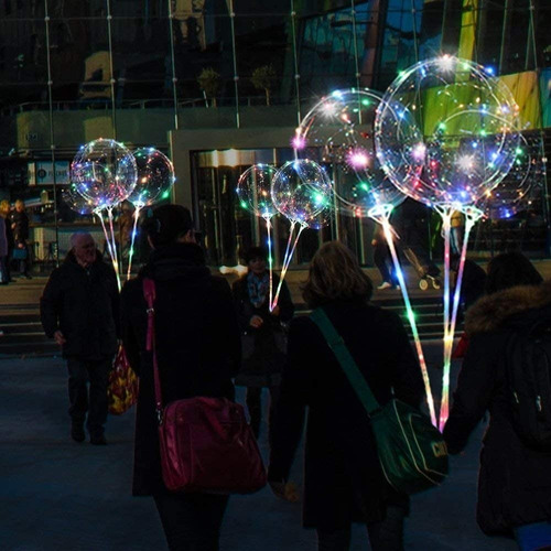Globo Gigante Con Luces Led Colores Cotillon Aire O Helio