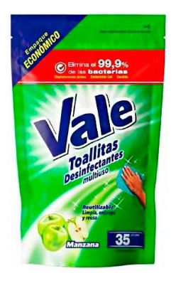 Toallitas Multiuso Reusable Vale Manzana 35 Und Por Paquete