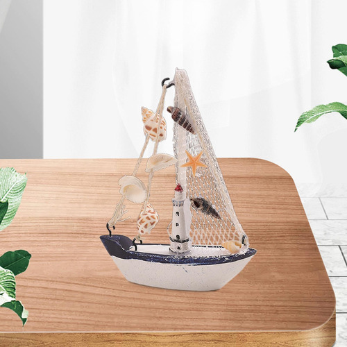 Centro De Mesa Náutico Decorativo Con Mini De Madera Faro