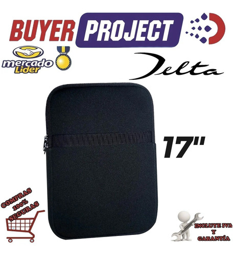 Funda Estuche Para Notebook Laptop 17.3'' Negro De Neopreno