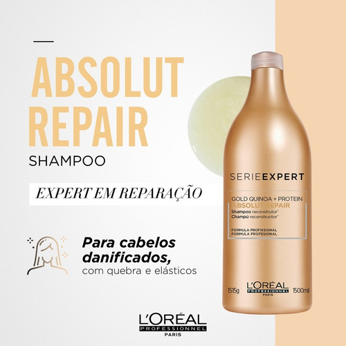 Imagem 8 de 10 de Shampoo Absolut Repair Gold Quinoa+protein-1,5l