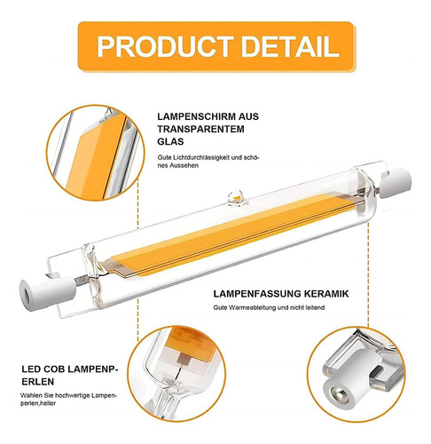 Zh Lámparas Led R7s Regulables De 118 Mm, Bombillas Led R7s