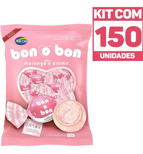Kit 3 Pcts - 150 Unids. Bombom Bonobon Sortidos - Arcor