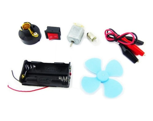 Kit Eléctrico Escolar 7 Piezas Circuito Luz Ventilador Motor