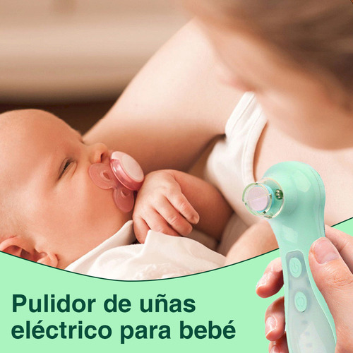 Lima De Uñas Eléctrica Para Bebés Con Luz 4 Velocidades Recargable 12psc Limas Juego De Lima De Uñas Gievuleo