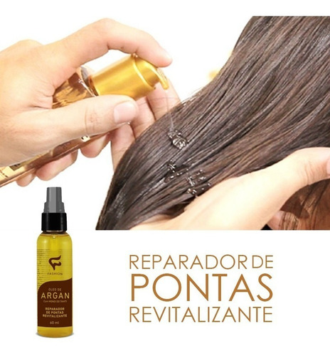 Reparador De Pontas Óleo Argan Fashion Cosméticos 12 Und