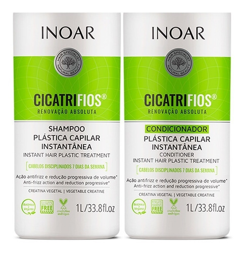 Imagem 3 de 5 de Kit 02 Inoar Cicatrifios Shampoo + Condicionador L