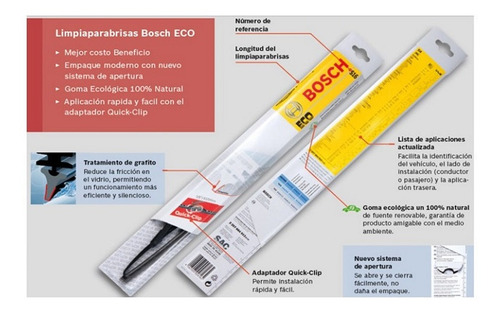 Imagen 2 de 4 de Escobilla Limpiaparabrisas Bosch Eco S16 Volkswagen Vzh