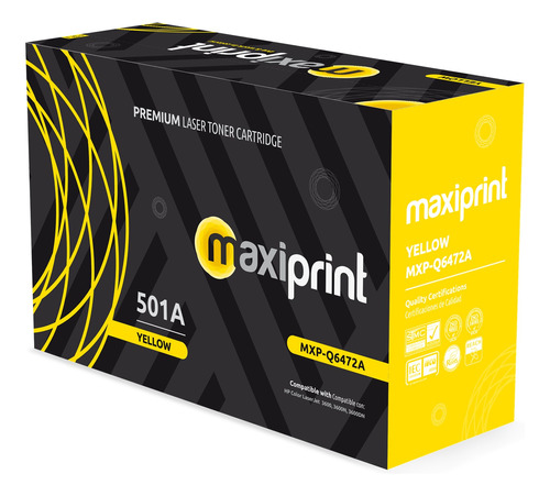 Toner Maxiprint Compatible Hp Yellow Q6472a 501a