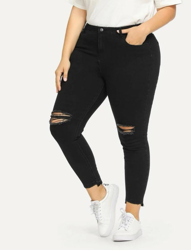 Jeans Negro, Talla Plus.