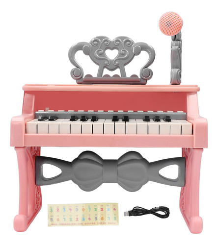 Piano Infantil De 25 Teclas Rosa Para Niños Pequeños [u]