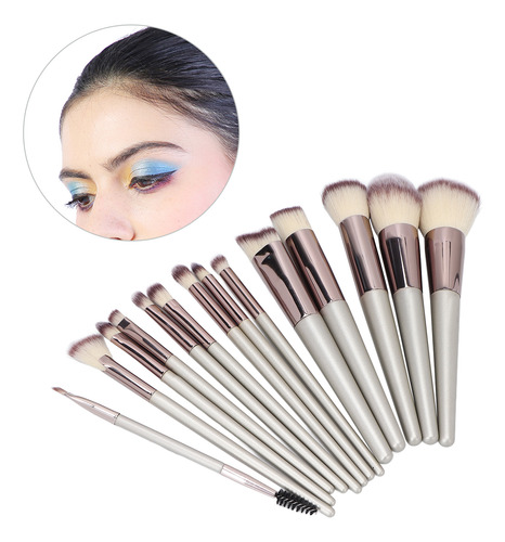 Juego De 14 Brochas De Maquillaje Profesionales Para Viajes,