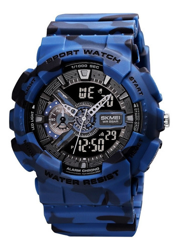 Imagen 3 de 7 de Reloj Camuflado Skmei Cronometro Sumergible Deportivo Shock