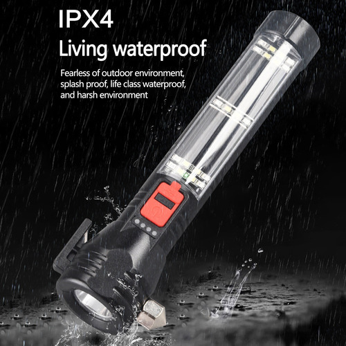 Linterna Led Usb Y Solar Con Carga Usb Para Coche, Luz Fuert