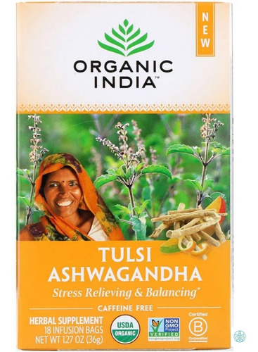 Imagem 1 de 9 de Ashwagandha Chá Tulsi 18 Un Equilíbrio Sono + Alívio Estress