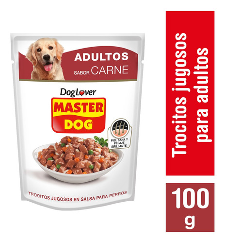 Master Dog Alimento Perro Trocitos Jugosos Carne 100 Grs