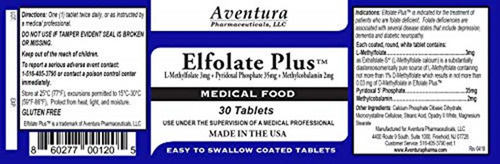 Elfolate Plus 3mg L-metilfolato Suplemento Médico 30 Tab