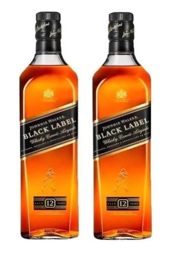 Whisky Johnnie Walker Black Label 1 Litro X 2 Unidades