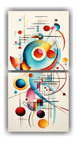 140x70cm Set 2 Pinturas Abstractas De Wassily Kandinsky