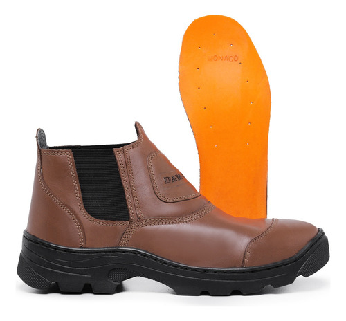 Bota Botina Rural Couro Legítimo Trabalho Resistente Gel Pvc